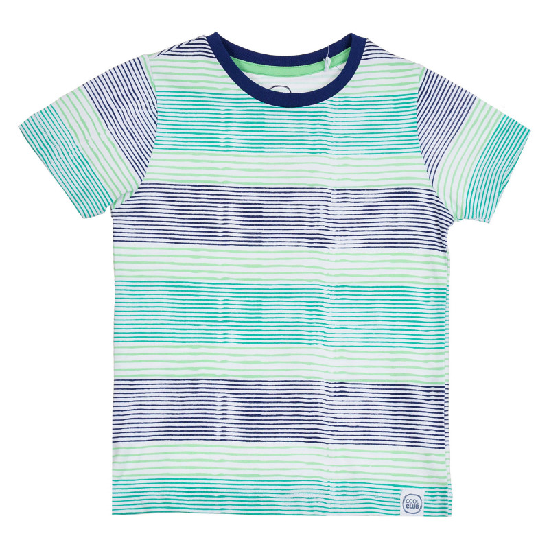 Tricou pentru bebeluși cu dungi albastre și verzi  270489