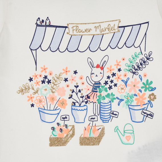Tricou din bumbac pentru bebeluși cu imprimeu floral Cool club 270584 2