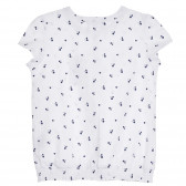 Bluză din bumbac cu mâneci scurte și imprimeu vișiniu, de culoare albă Cool club 270629 4