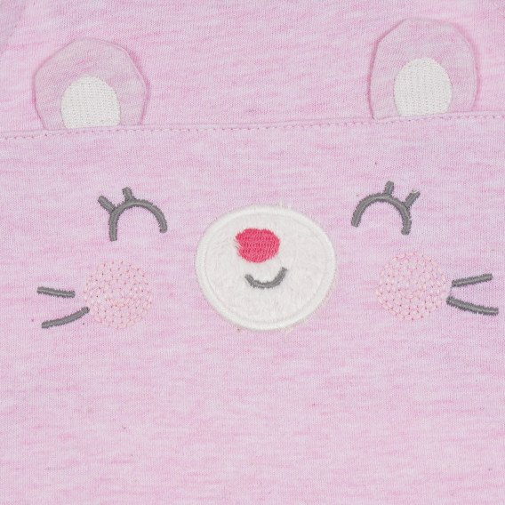 Salopetă din bumbac cu aplicație de urs pentru bebeluși, roz Cool club 270751 2