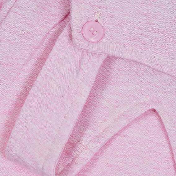 Salopetă din bumbac cu aplicație de urs pentru bebeluși, roz Cool club 270752 3