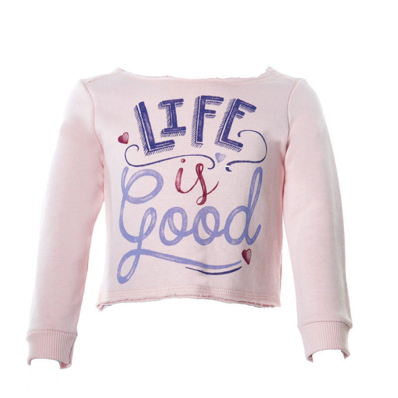 Bluză cu litere colorate de culoare roz pentru fete  27108