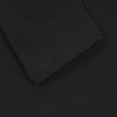 Bluză din bumbac cu aplicație de paiete și brocart, neagră Cool club 271435 3