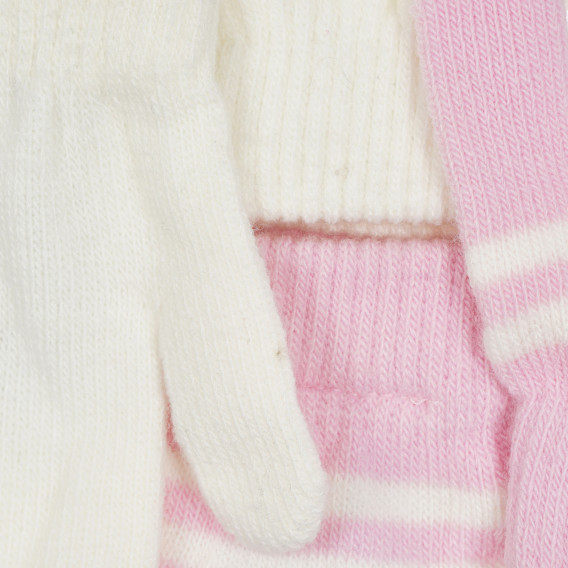 Set de două perechi de mănuși pentru bebeluși în alb și roz Cool club 271620 3