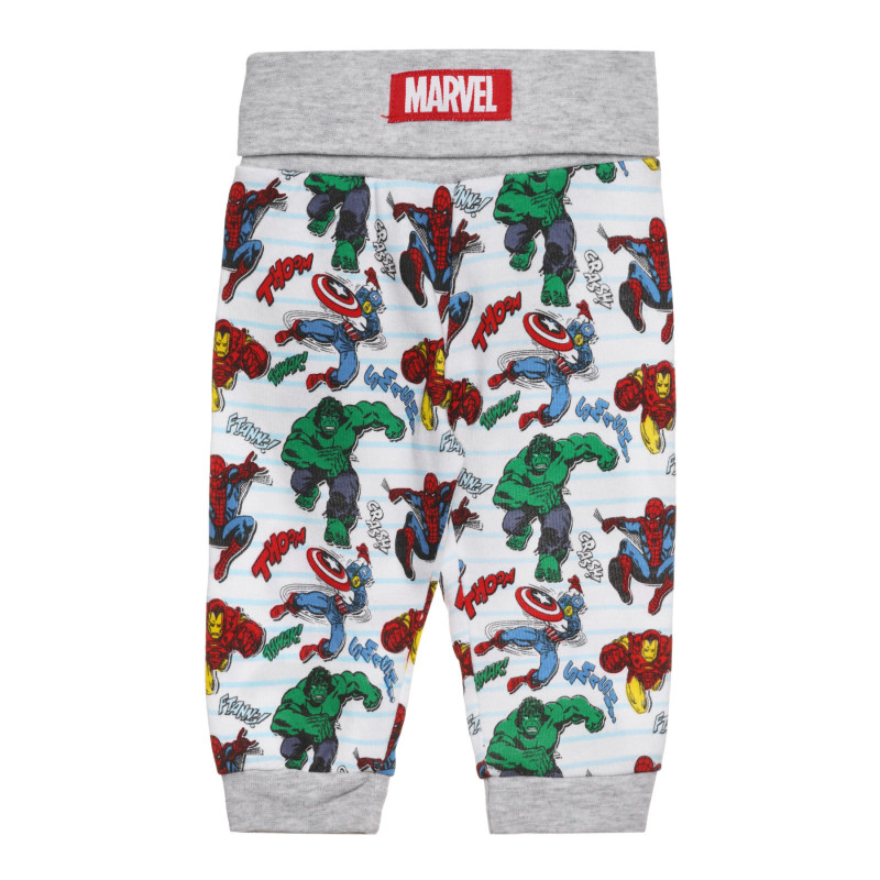 Pantaloni pentru bebeluși din bumbac cu imprimeu Marvel, gri  271926