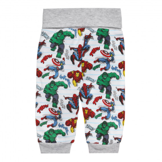 Pantaloni pentru bebeluși din bumbac cu imprimeu Marvel, gri Cool club 271928 4