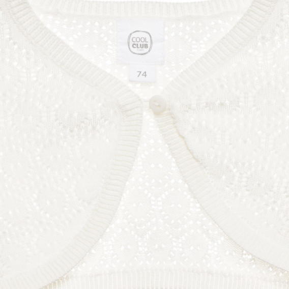 Bolero tricotat pentru bebeluș, alb  Cool club 271931 2