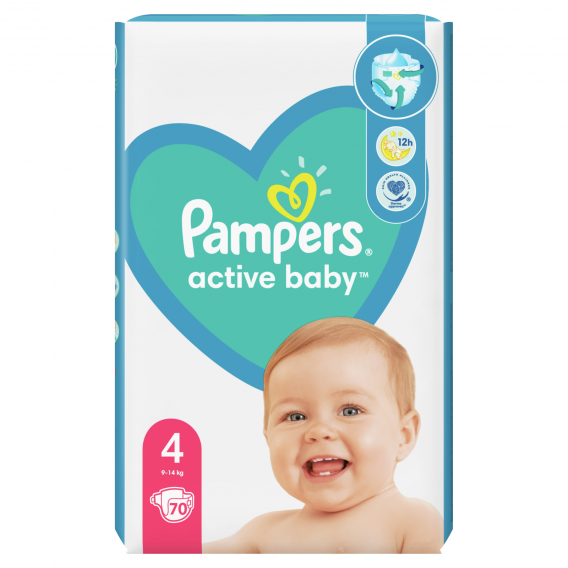 Scutece de unică folosință Active Baby, mărimea 4, 9-14 kg, 70 buc. Pampers 272491 2