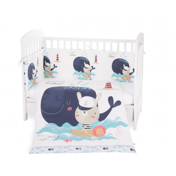 Set de dormit pentru bebeluși Marinarul Fericit, 60 x 120 cm, 3 piese Kikkaboo 272572 