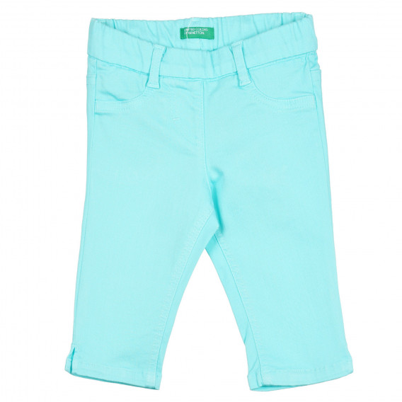 Pantaloni fitted, albastru deschis Benetton 272631 5
