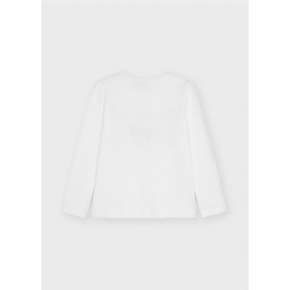 Bluză albă din bumbac cu aplicație verde Mayoral 272912 2