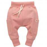 Pantaloni din bumbac cu aplicație de inimă cusută pentru bebeluși, roz Pinokio 272981 