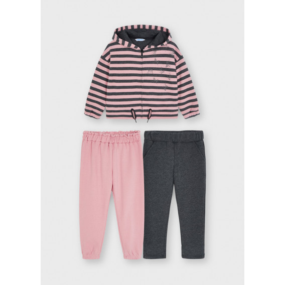 Set de hanorac și pantaloni de culoare roz și gri Mayoral 273022 