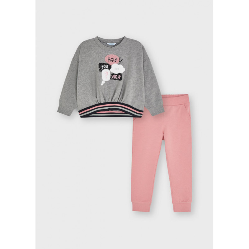 Set de hanorac și pantaloni, roz și gri  273025
