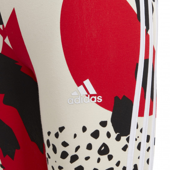 Colanți de bumbac cu trei dungi, imprimați peste tot, multicolori Adidas 273036 4