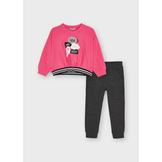 Set de hanorac și pantaloni, roz și gri închis Mayoral 273048 
