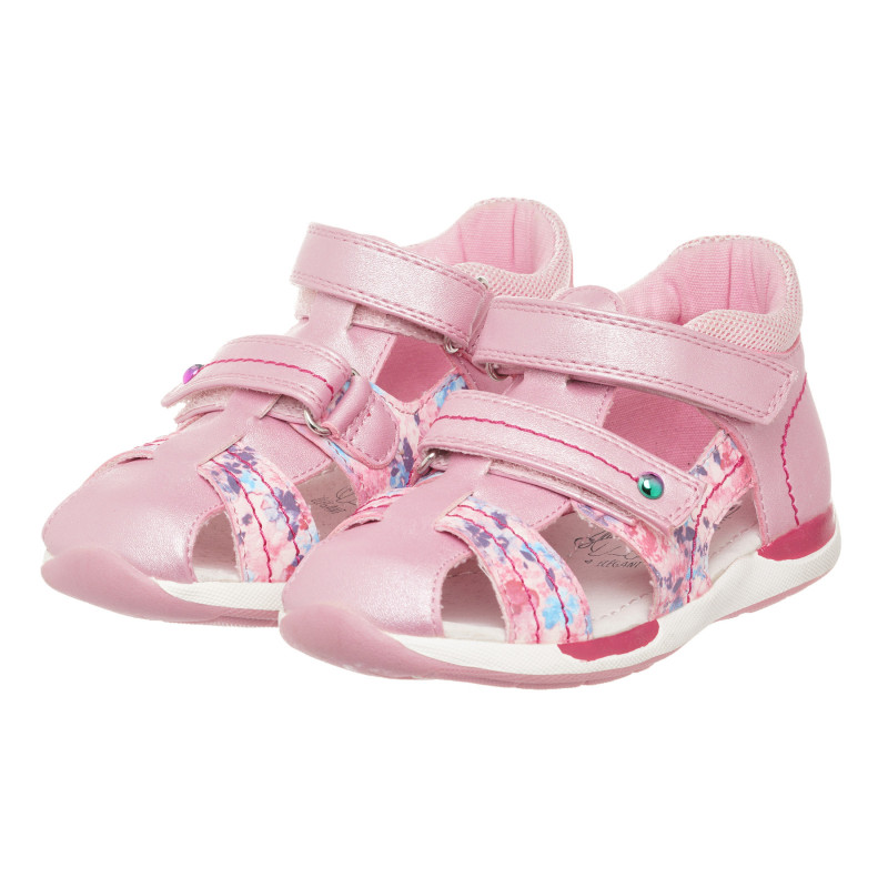 Sandale cu imprimeu floral, roz  273124