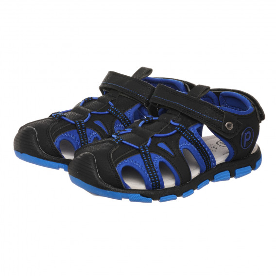 Sandale cu șireturi elastice în albastru și negru Cool club 273270 