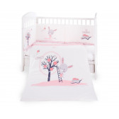 Set de dormit pentru bebeluși Iepuraș Roz, 70 x 140 cm, 3 piese Kikkaboo 273484 