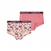Set de două perechi de bikini din bumbac organic, roz Name it 273520 