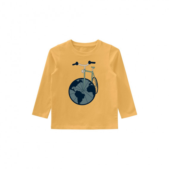 Bluză din bumbac organic cu imprimeu de roată, galben Name it 273528 5