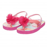 Sandale cu baretă între degete cu floare, roz Cool club 273757 