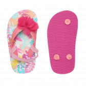 Sandale cu baretă între degete cu floare, roz Cool club 273758 2