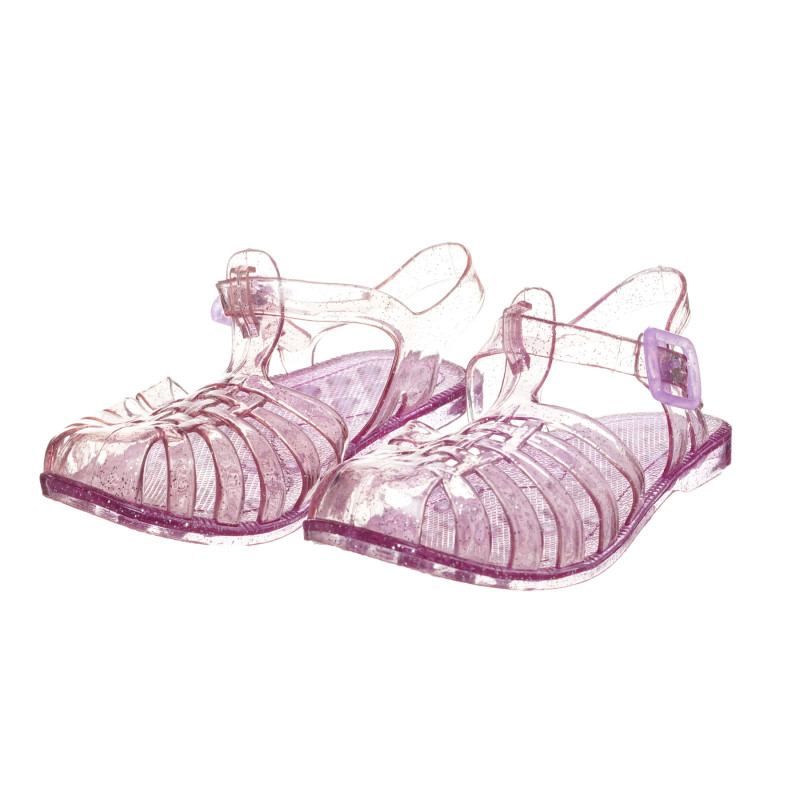 Sandale de cauciuc cu brocart, violet  273767