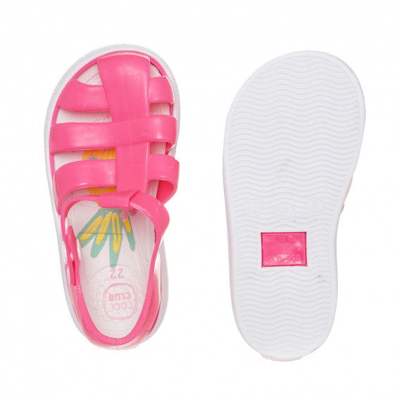 Sandale de cauciuc cu nasture tic-tac, roz Cool club 273802 3