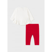 Set de bluză și colanți pentru bebeluși în alb și roșu Mayoral 273865 2