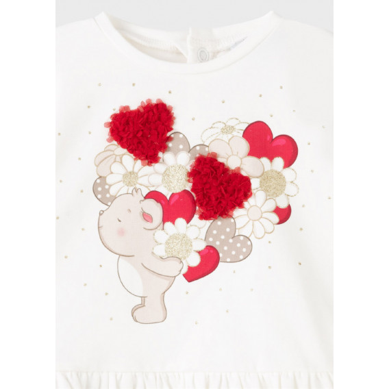 Set de bluză și colanți pentru bebeluși în alb și roșu Mayoral 273866 3
