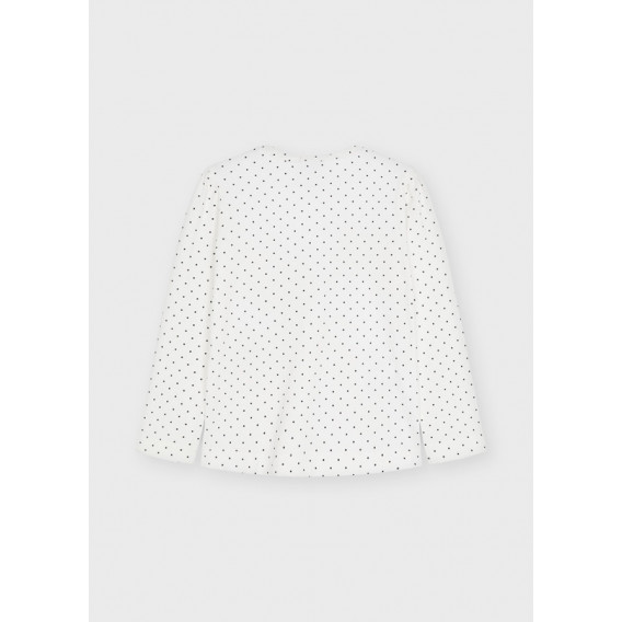 Bluză din bumbac cu imprimeu figural și inimi de paiete, albă Mayoral 273874 2