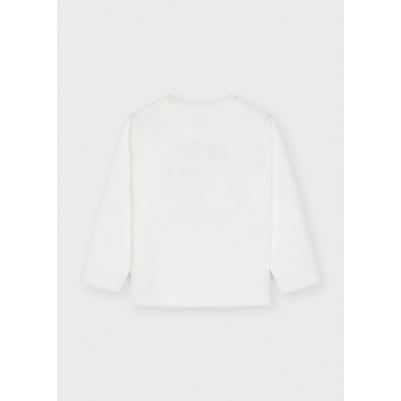Bluză din bumbac cu inscripție color, albă Mayoral 273888 2