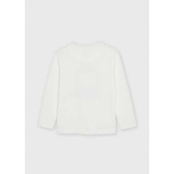 Bluză din bumbac cu imprimeu astronaut, albă Mayoral 273894 2