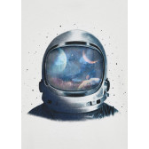 Bluză din bumbac cu imprimeu astronaut, albă Mayoral 273895 3