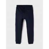 Pantaloni din bumbac organic, albastru închis, cu imprimeu Name it 274152 2