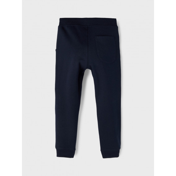 Pantaloni din bumbac organic, albastru închis, cu imprimeu Name it 274152 2