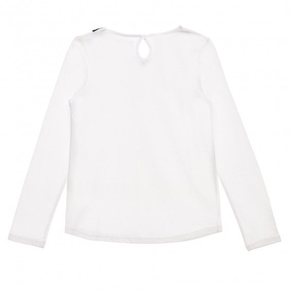 Bluză din bumbac cu mâneci lungi și guler pentru fete, albă Cool club 274398 4