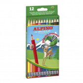 Creioane cu radiere, 12 culori Alpino 275347 
