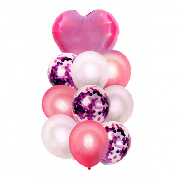 Set 10 baloane roz Ikonka 275538 