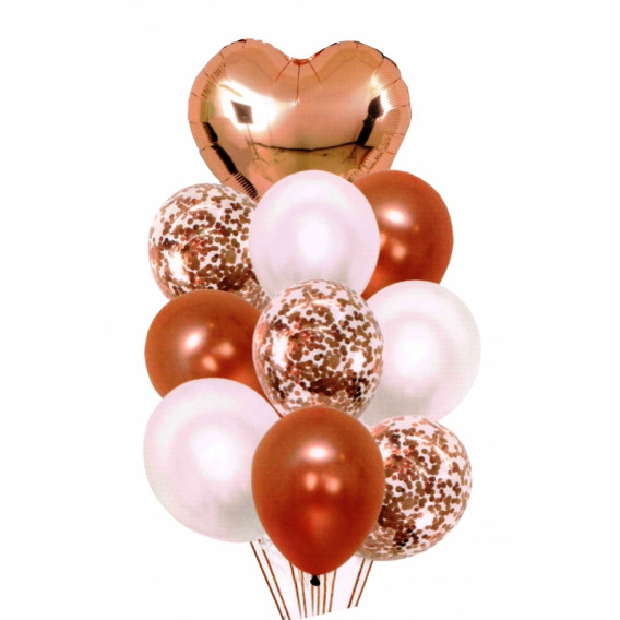 Set de 10 baloane culoarea aur roz Ikonka 275540 