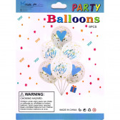 Set de 6 baloane cu confetti pe albastru pentru băiat nou-născut Ikonka 275551 2