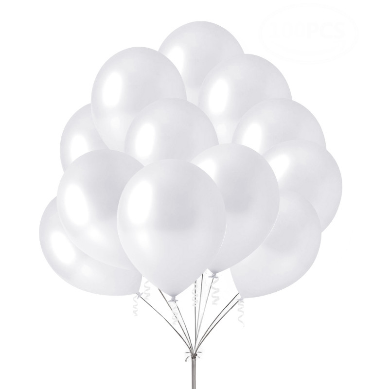 Set de 80 de baloane alb sidefat  275552