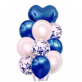 Set de 10 baloane pe albastru închis Ikonka 275563 