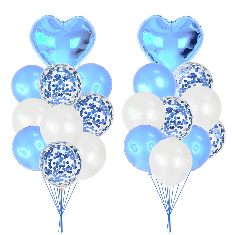 Set de 10 baloane albastru deschis  275564
