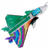 Puzzle 3D avion de colorat cu 28 de piese Ikonka 275589 5