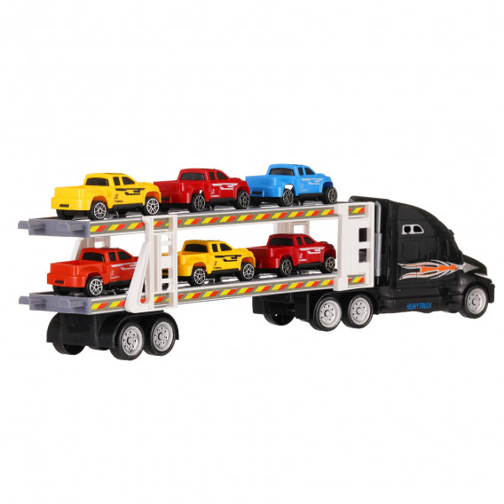 Autotransportator negru de 39 cm cu 6 mașini incluse Dino Toys 275808 6
