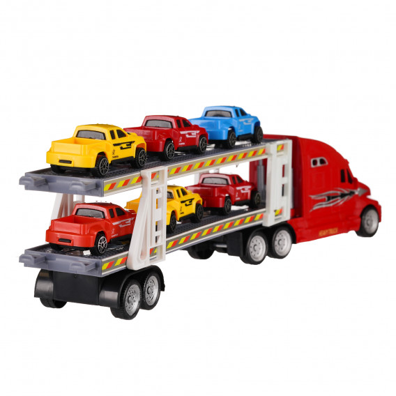 Autotransportator roșu de 39 cm cu 6 mașini Dino Toys 275814 3