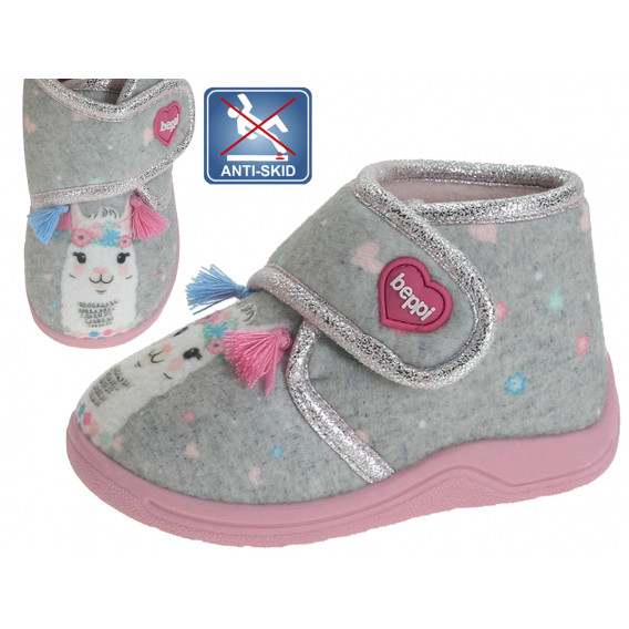Papuci cu aplicație pentru bebeluși, gri Beppi 276568 