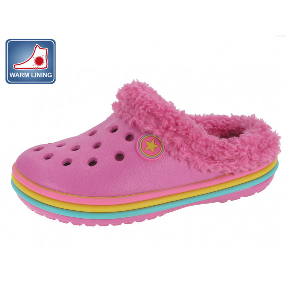 Papuci de cauciuc cu blăniță, roz Beppi 276620 